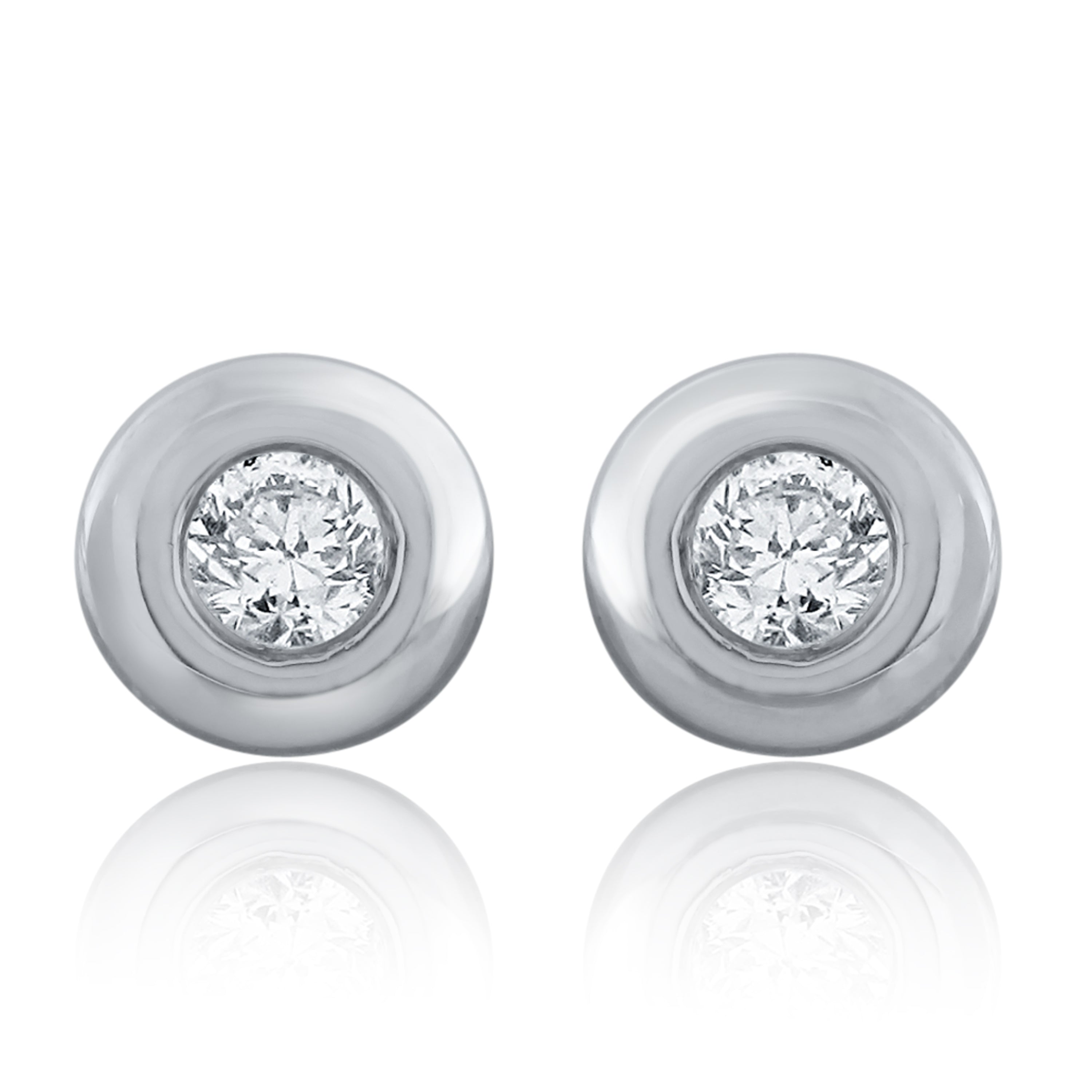 10k White Gold 1/5 cttw Round Diamond Stud Earrings