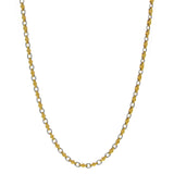 14k Two Tone Gold Handmade Fashion Link Necklace 24" 4mm 30.5 grams