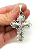 925 Sterling Silver Christian Jesus Christ Catholic Crucifix Cross Pendant 1.2"