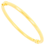 Italian 14k Yellow Gold Hollow Prizm Diamond Cut Bangle Bracelet 7" 4mm 5.1grams