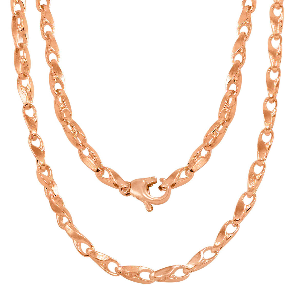 14k Rose Gold Handmade Fashion Link Necklace 24" 3mm 31 grams