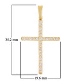 14k Yellow Gold 0.47ctw Diamond Cross Pendant 1.4" 2 grams