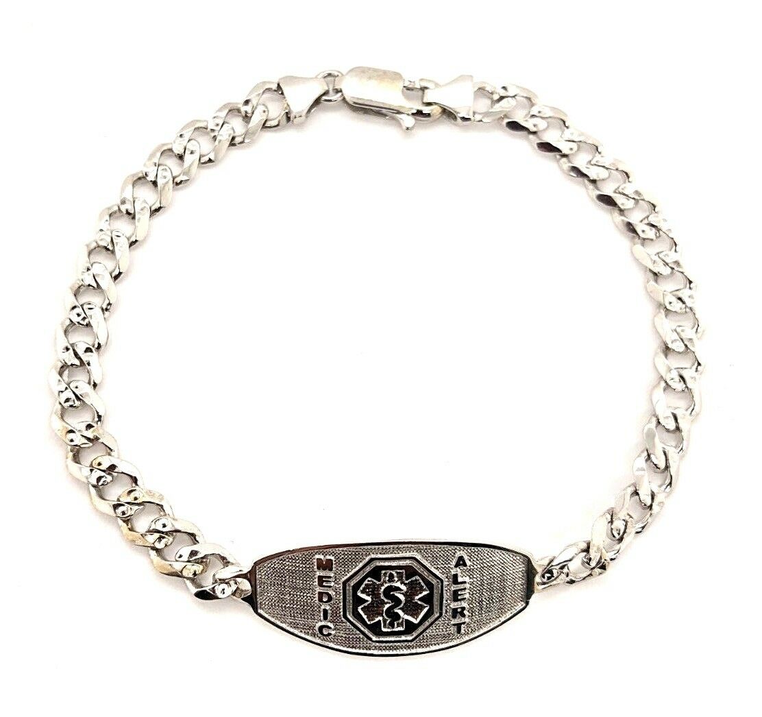 14k White Gold Handmade Fashion Link Bracelet 8" 4.2mm 12.9 grams