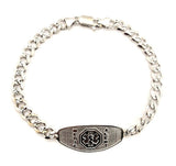 14k White Gold Handmade Fashion Link Bracelet 8" 4.2mm 12.9 grams