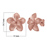 14k Rose Gold Hawaiian Plumeria Flower Earrings Small - Small