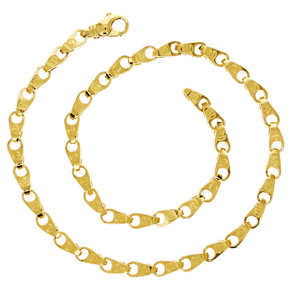 10k Yellow Gold Solid Handmade Fashion Link Chain Necklace 6mm 20