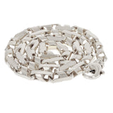 14k White Gold Handmade Fashion Link Necklace 18" 5mm 32 grams - White,18"