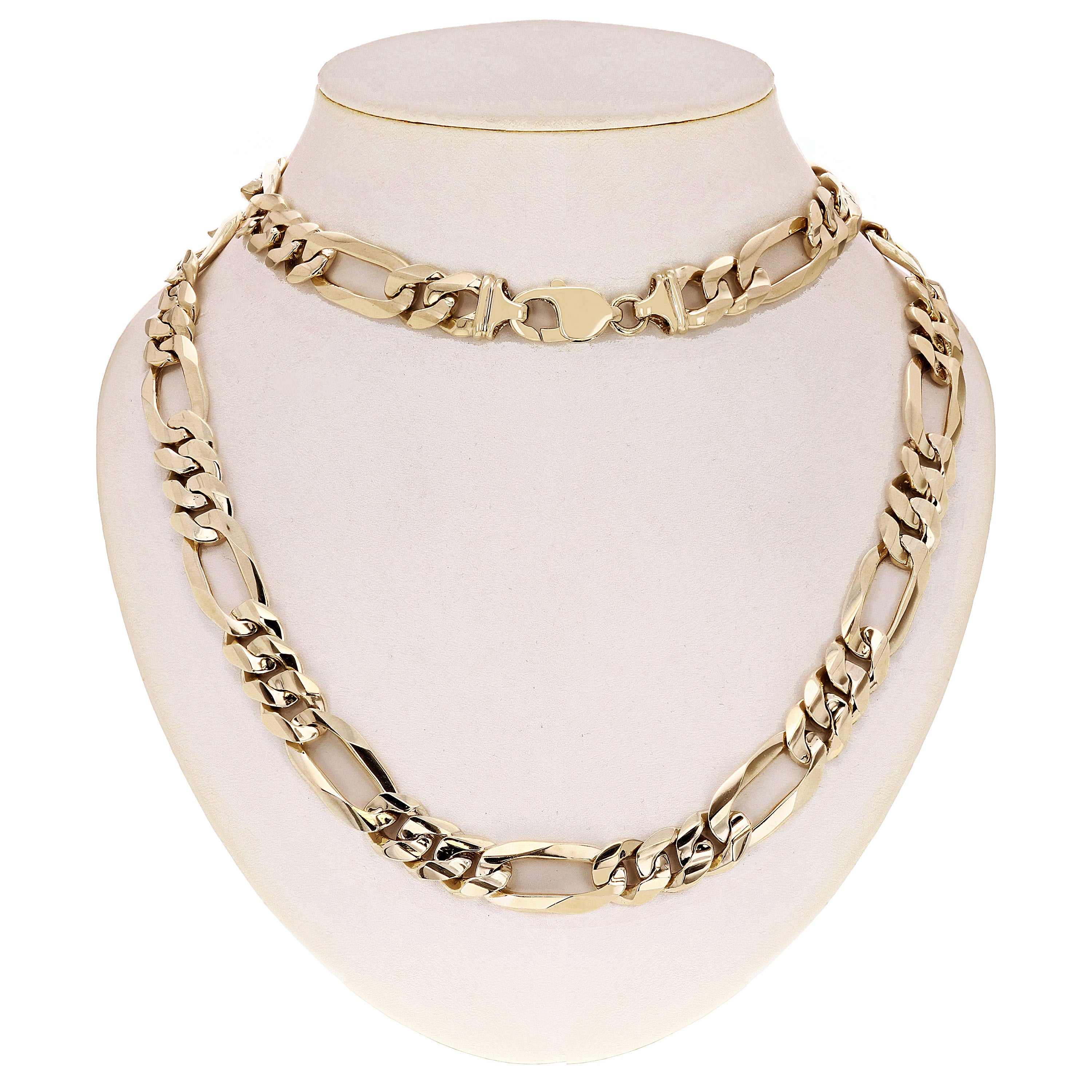 Men's 14k Yellow Gold Solid Heavy Figaro Chain Necklace 15mm 20" 167.8 grams - 20" 167.8 grams