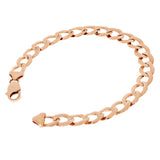 10k Rose Gold Solid Flat Cuban Curb Link Chain Bracelet 7" 9mm 13.5 grams