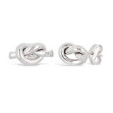 Italian 14k Yellow White or Rose Gold Pretzel Love Knot Tubular Stud Earrings