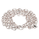 14k White Gold Handmade Fashion Link Necklace 24" 6.7mm 82 grams - White,24"