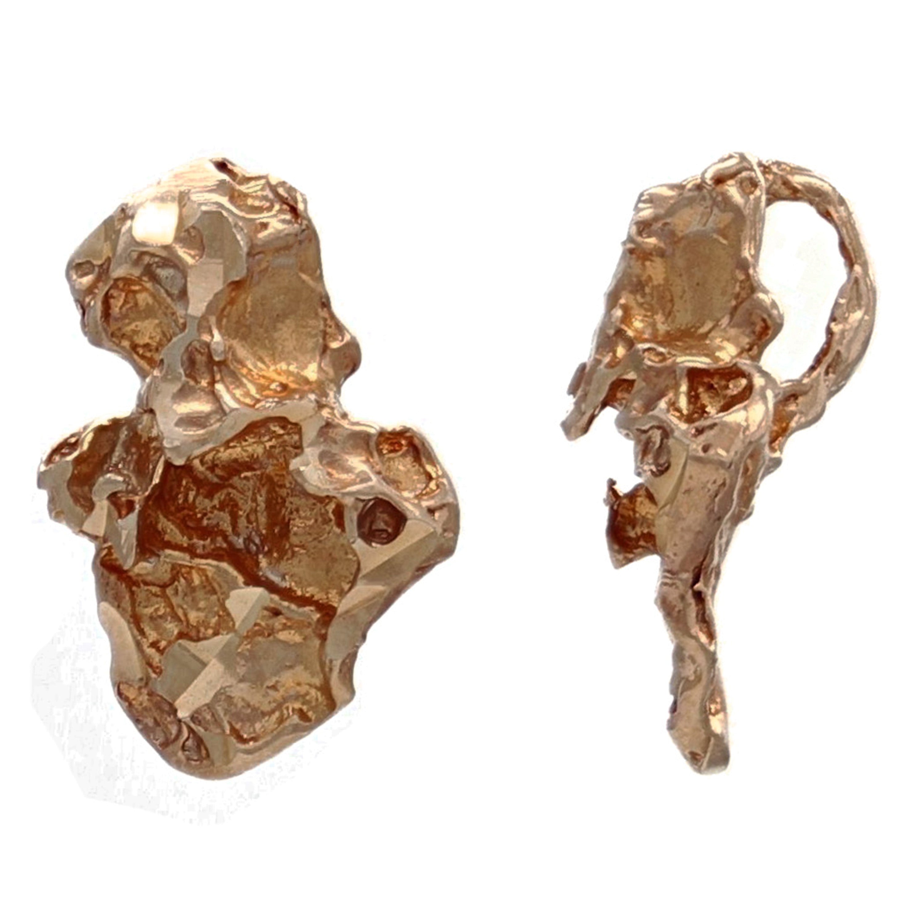 14k Rose Gold Solid Free Form Nugget Charm Pendant 0.9 gram - Rose