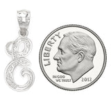 14k Yellow or White Gold Initial Letter M Alphabet A-Z Charm Pendant - Letter E,White