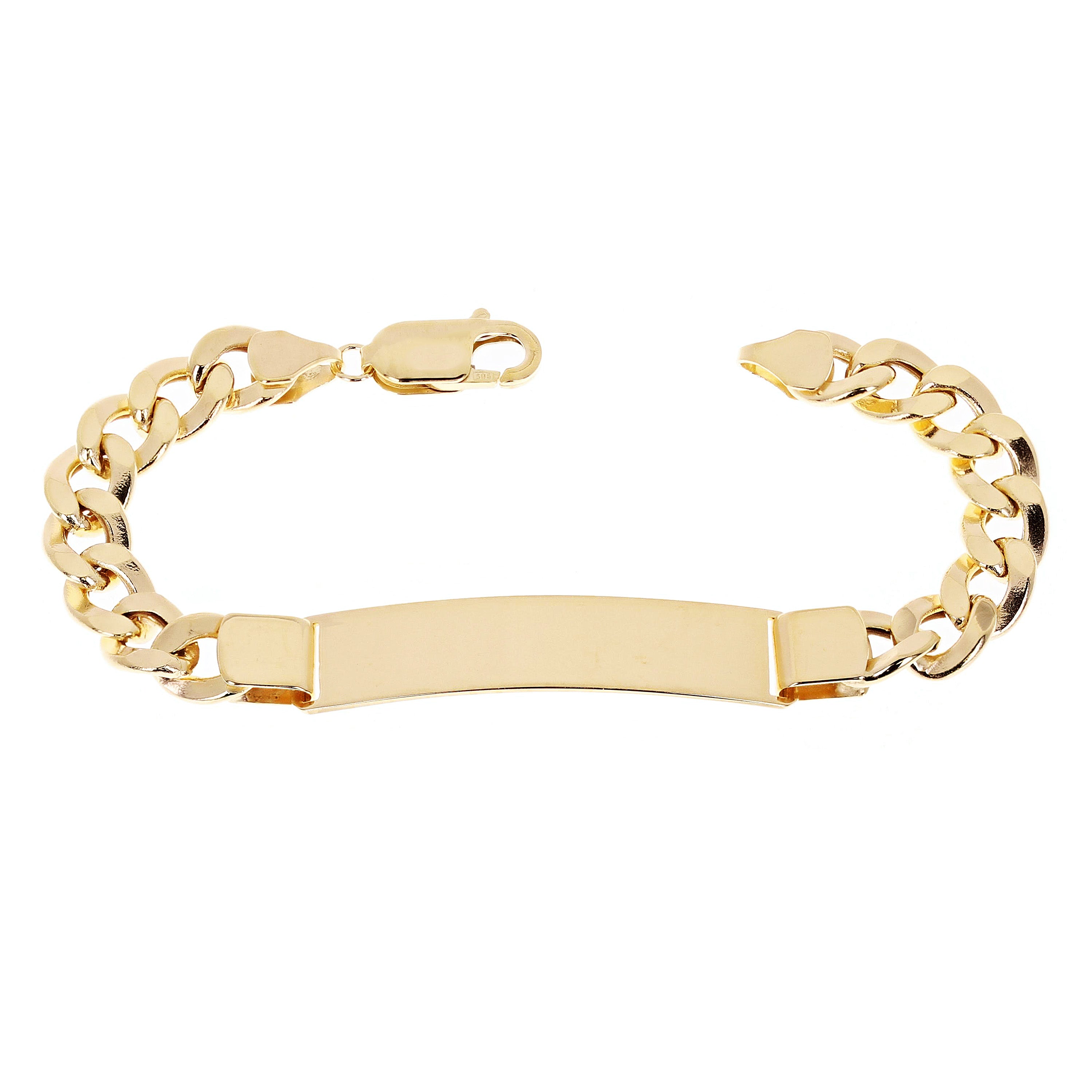 Italian 14k Yellow Gold Kid/Child Cuban ID Bracelet Engravable 6" 8mm 8.3 grams