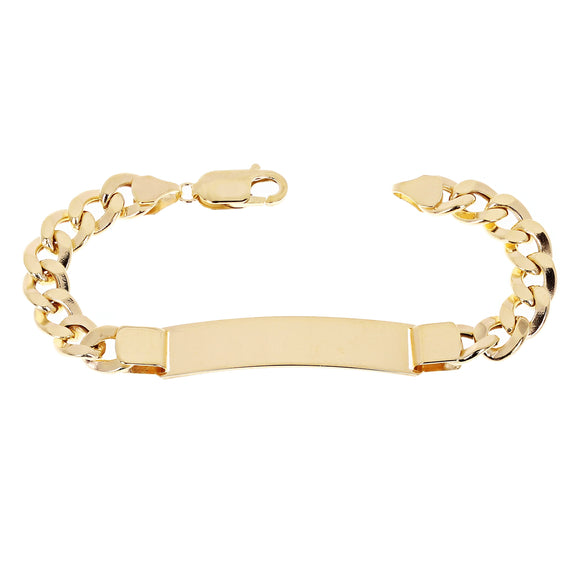 Italian 14k Yellow Gold Kid/Child Cuban ID Bracelet Engravable 6