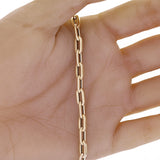 Italian 14k Yellow Gold Plain & Twist Paper Clip Link Bracelet 7.5" 5mm 3.1 grams