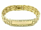 Men's 14k Solid Yellow Gold Nugget ID Bracelet 8" 15.5mm 44.4 grams
