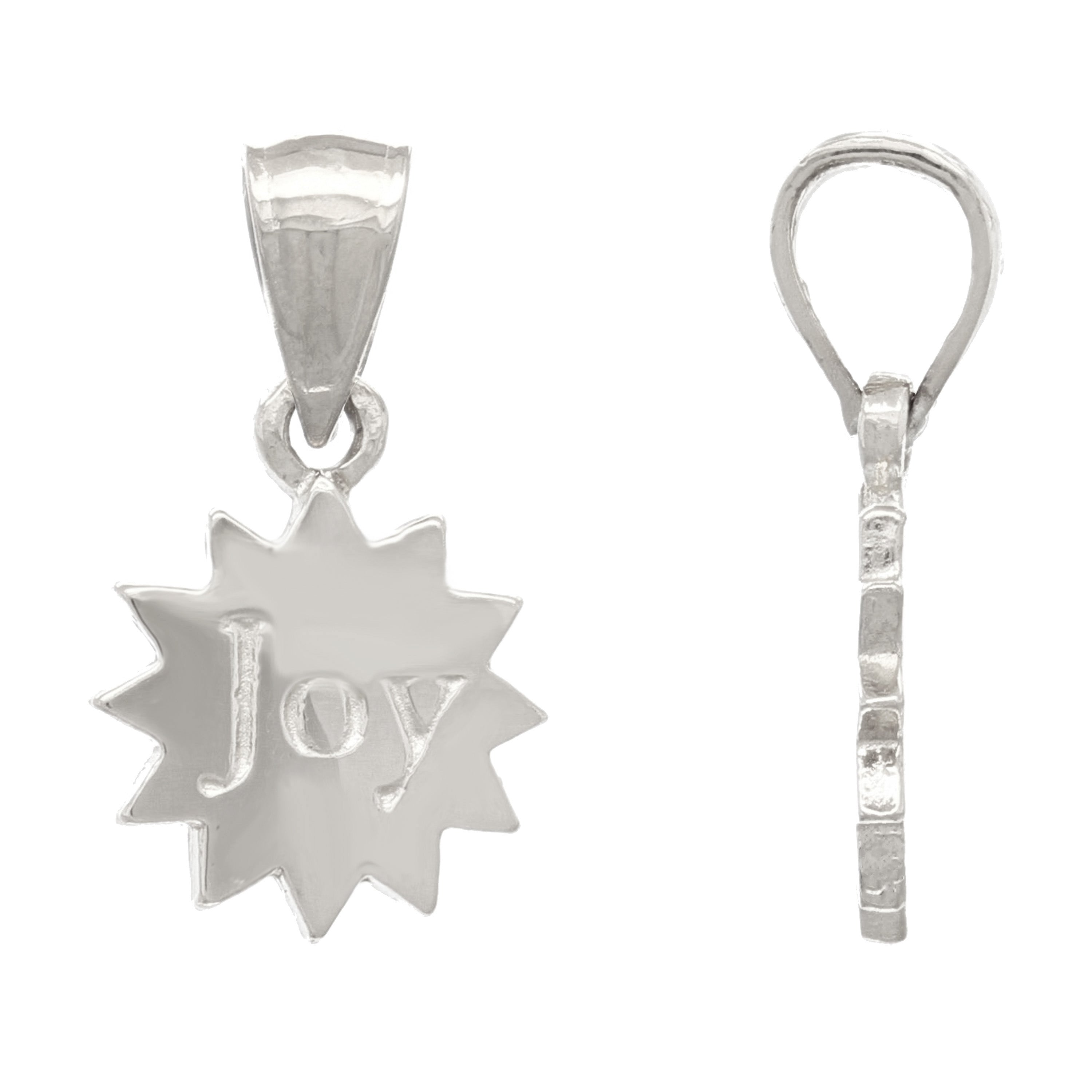 14k White Gold "Joy" Pendant - White