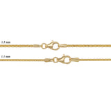 Italian 14k Yellow Gold Spiga Chain Necklace 1.1mm - 1.5mm 16" - 22"