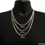 Italian 14k Tri-Color Gold Diamond Cut Valentino Chain Necklace 20" 4.8mm 15 grams - 20" 15 grams
