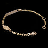 Italian 14k Two-Tone Gold Engravable St. Benedict Charm Baby ID Bracelet 5.5" 2g