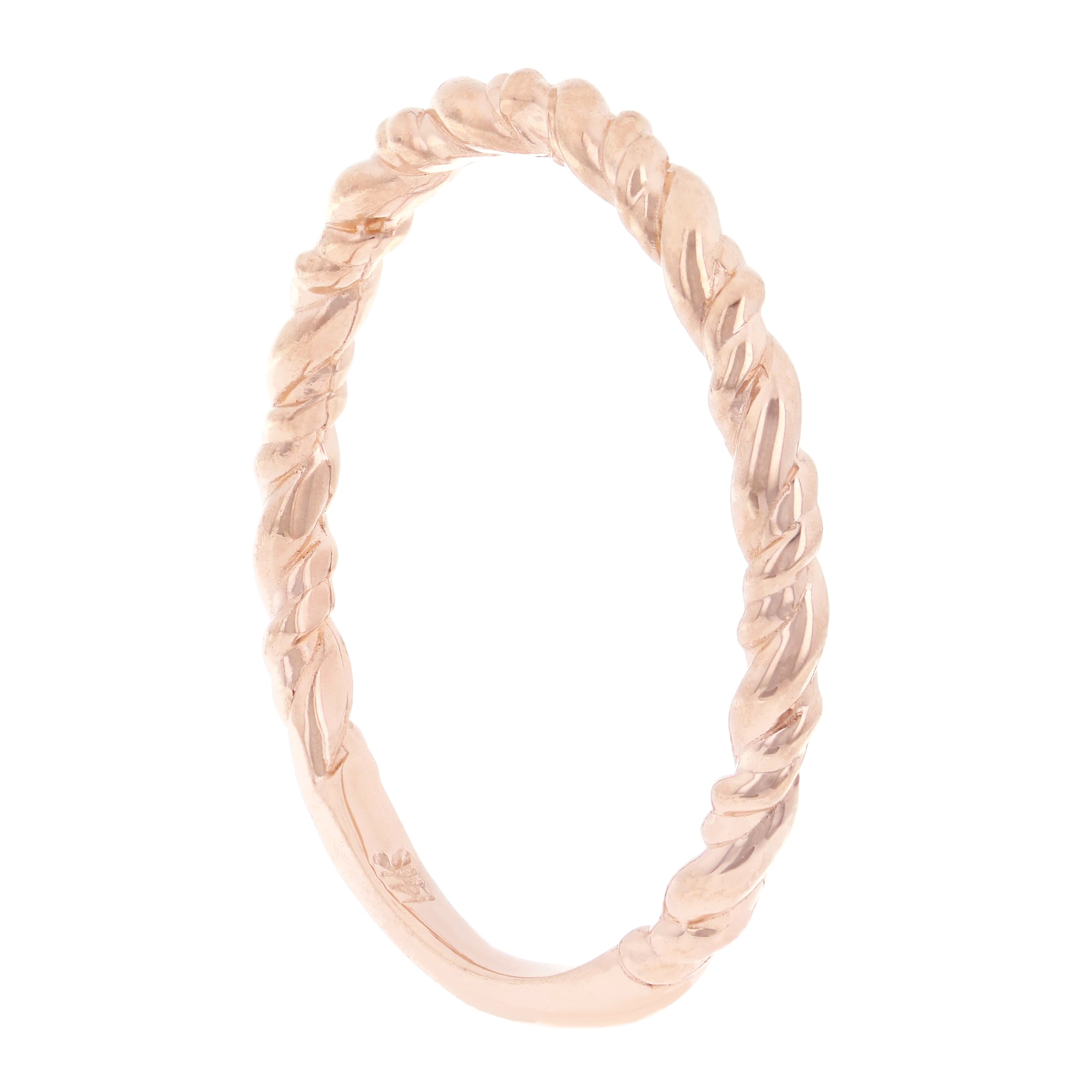 14k Rose Gold Twisted Rope Stackable Ring 1.6 grams Size 6.75 - Rose