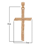 14k Rose Gold Bark Tree Trunk Jesus INRI Crucifix Cross Charm Pendant 4.6 grams - Rose