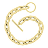 Italian 14k Yellow Gold Hollow Paper Clip Chain Bracelet 8.5" 9mm 12 grams