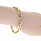 Italian 14k Yellow Gold Hollow Oval Link Bracelet 7.75" 7.5mm 4.7 grams