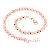 Italian 14k Rose Gold Hollow Ball Bead Bracelet 8" 4mm 3 grams - Rose