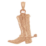 14k Rose Gold Western Cowgirl Boots Cowboy Boots Charm Pendant 3.3 grams - Rose