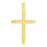 10k Yellow Gold 3D Cross Charm Pendant 2.5" 4.8 grams - Size 2 4.8 grams