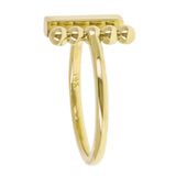14k Yellow Gold Split Balls & Bar Geometric Minimal Open Ring Size 7.5-3.7 grams