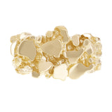 14k Yellow Gold Solid Heavy Nugget Style Ring Band 12.5mm Size 6.5 - Ring Size 6.5