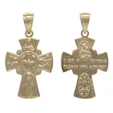 14k Yellow Gold Four Way Cross Holy Spirit Scapular Charm Pendant 3.1 grams - Yellow