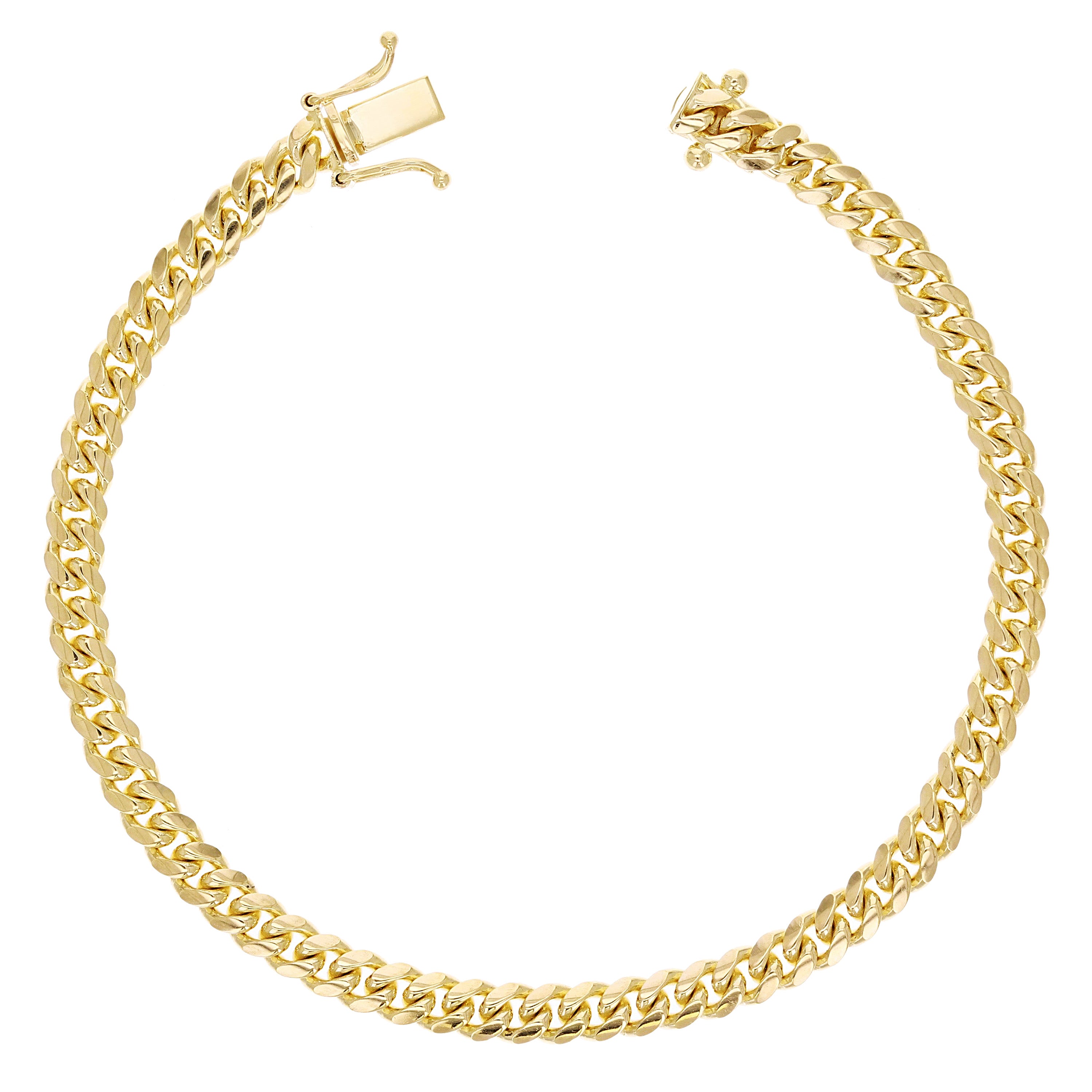 Italian 14k Yellow Gold Solid Miami Cuban Chain Bracelet 8.5" 5mm 19.2 grams - 8.5" 19.2 grams