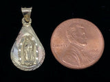 14k Tri Color Gold Virgin Mary Lady of Guadalupe Medal Charm Pendant 23.9mm 1.2g