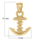 14k Yellow Gold Mariners Anchor Charm Pendant 1.9 grams - Yellow