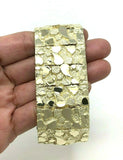 10k Yellow Gold Nugget Bracelet  8.75-9.5" 31.75mm 101.4 grams Real Solid Gold