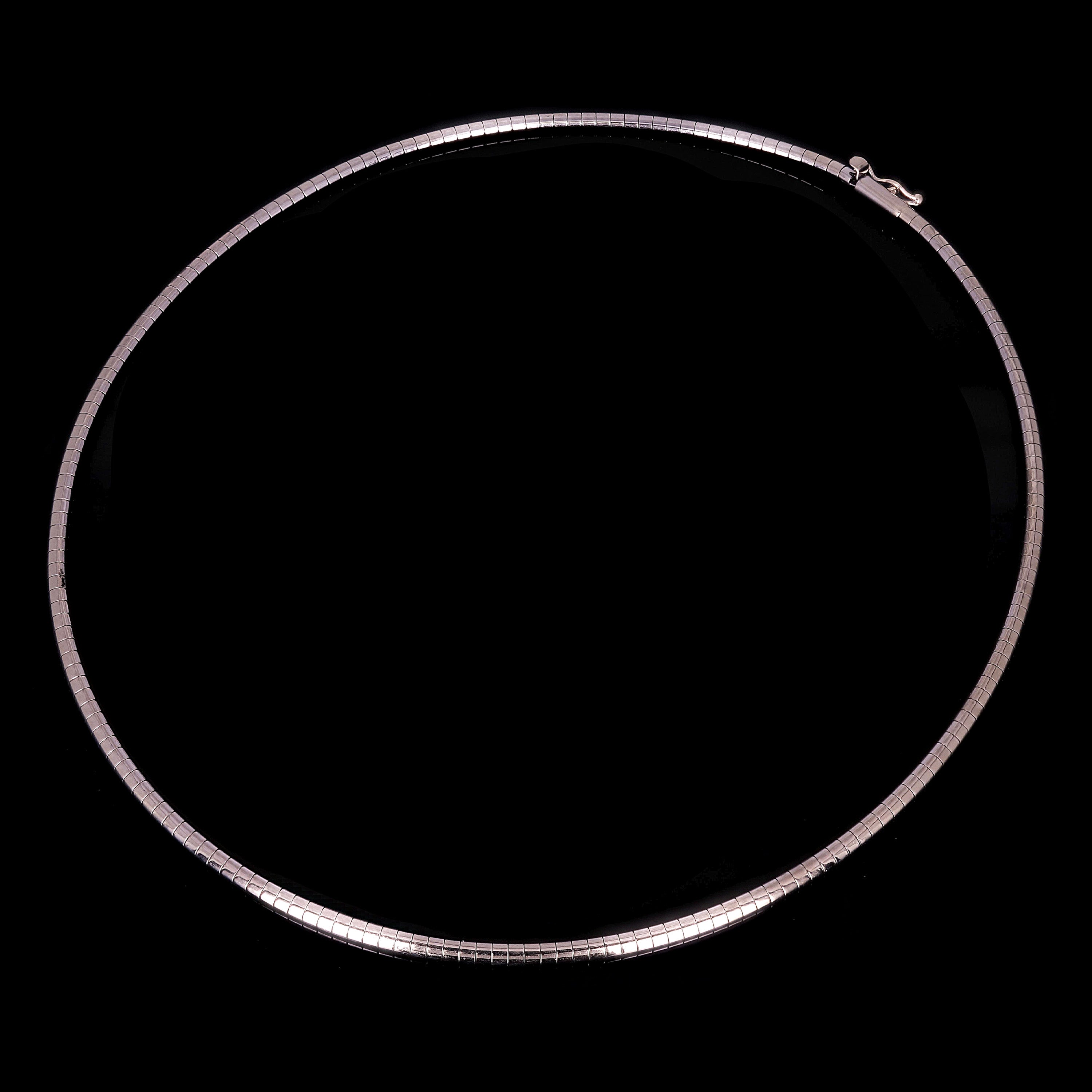 Women's Italian 14k White Gold Omega Necklace Choker 17" 3mm 16.6 grams