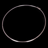 Women's Italian 14k White Gold Omega Necklace Choker 17" 3mm 16.6 grams