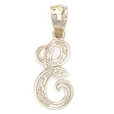 14k Yellow Gold Initial Letter E Alphabet Charm Pendant - Letter E,Yellow
