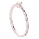 14k White Gold Diamond Stackable Promise Ring Size 5.5 - White,Ring Size 5.5
