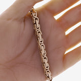 Italian 14k Yellow Gold Hollow Byzantine Link Bracelet 8.5" 6mm 12.1 grams