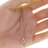 Italian 14k Yellow Gold Oval Charm Rolo Chain Bracelet 7" 4.7mm 2.1 grams