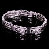 Men's 14k White Gold 1.98ctw Diamond Watch Link Bracelet 8" 10.8mm 38.7 grams - White  8"  10.8mm  1.98ctw  38.7grams