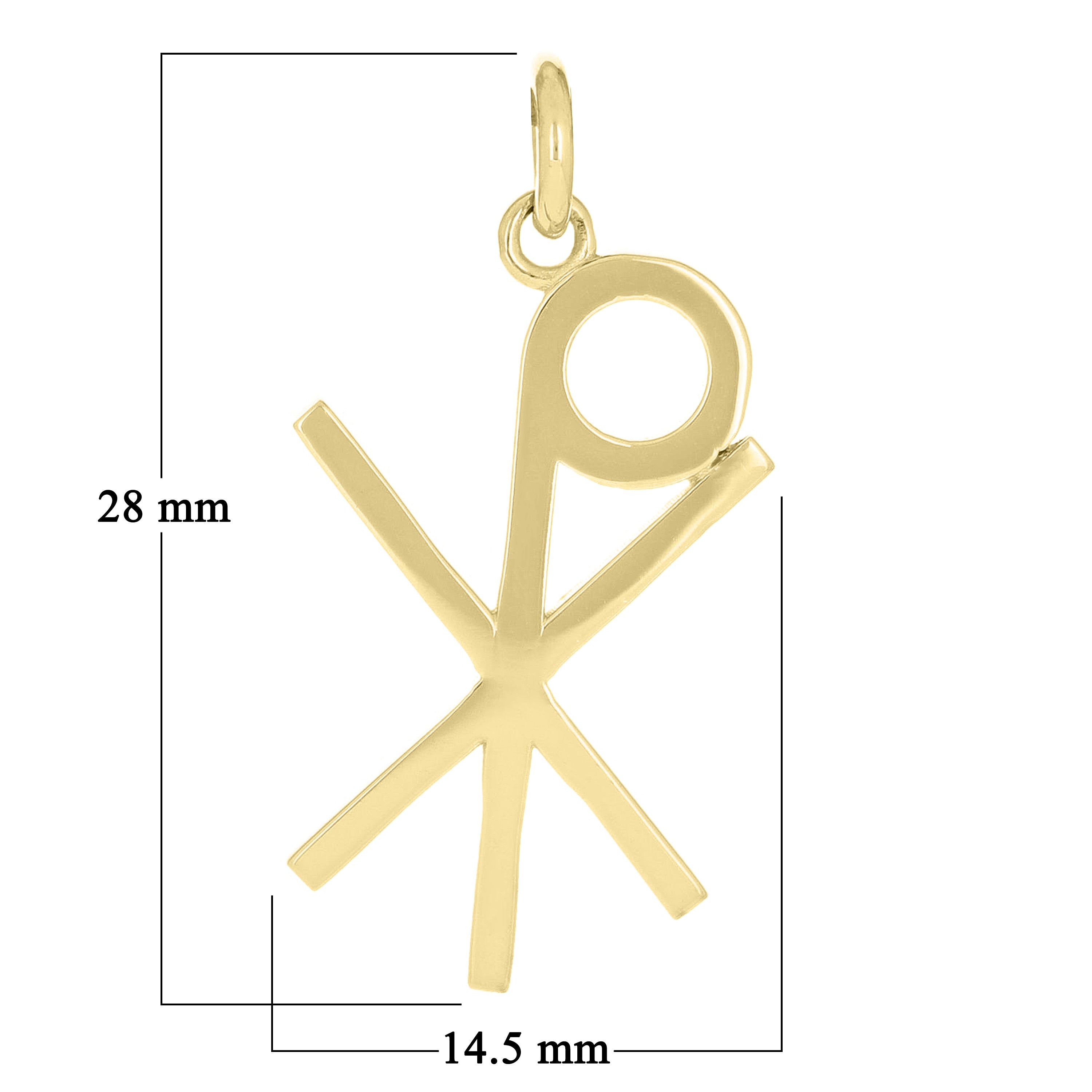 14k Yellow Gold Constantine Cross Charm Pendant 1.1" 1.8 grams