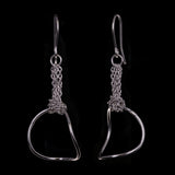 Sterling Silver Chain Circle Dangle Earrings 1.75" 2.5 grams