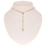 Italian 14k Tri-Color Gold Miraculous Medal Rosary Necklace 24" 3mm 7.4 grams
