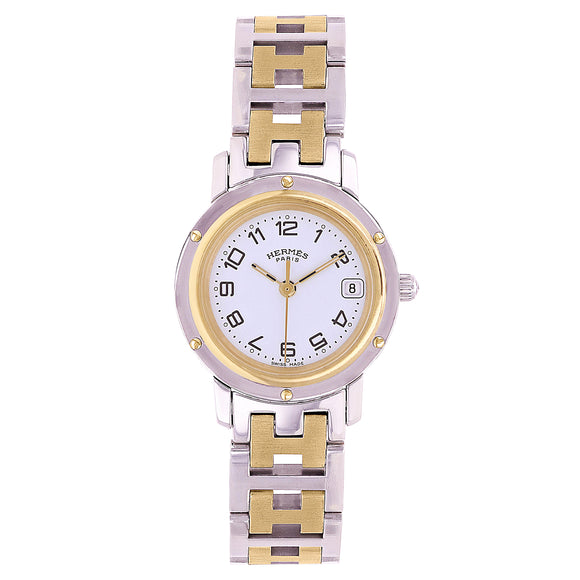 Hermes Ladies Clipper Two-Tone Stainless Steel and Gold Plated Quartz